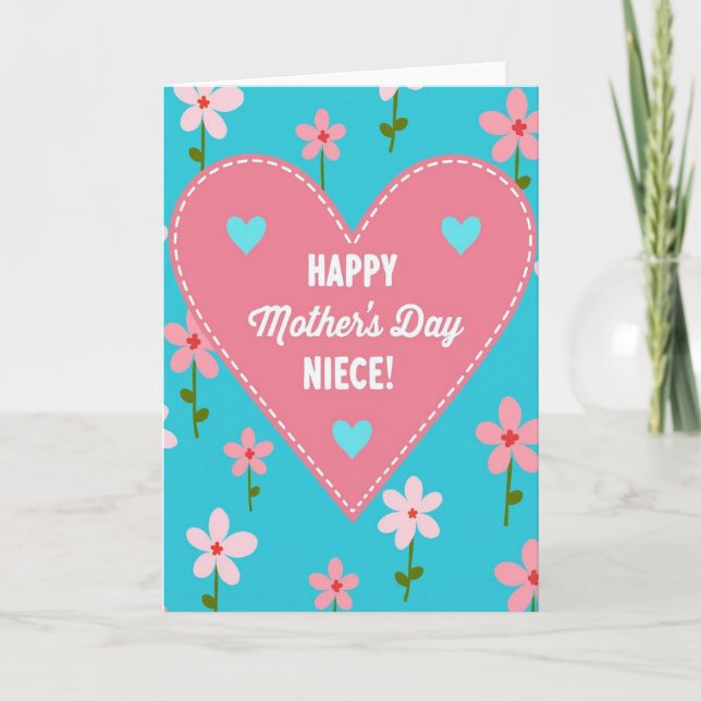 Striped Turquoise Affection Card (Front)