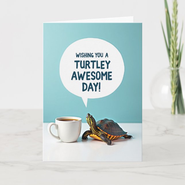 Striped Turtle Fathers Day Card (Front)