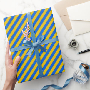 Striped Ukraine Flag Blue And Yellow Gift Wrapping Paper