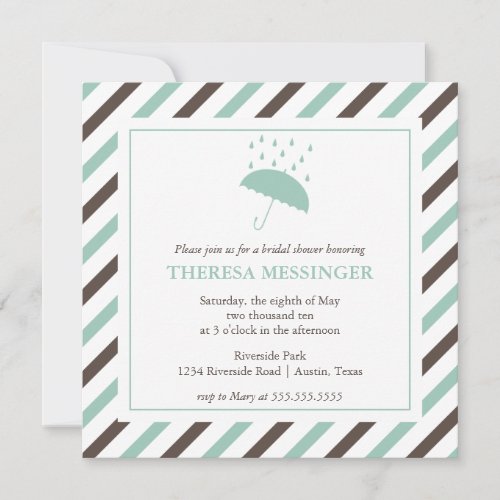 Striped Umbrella Bridal Shower Invitation