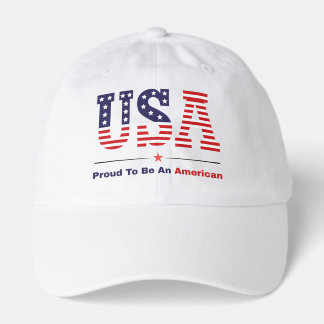 Striped USA Flag Patriotic Proud To Be An American Hat
