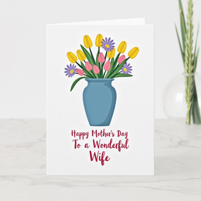 Striped Vase Affection Card (Front)