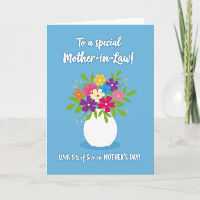 Striped Vase Celebration Card (Front)