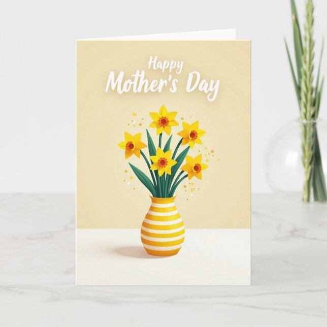 Striped Vase Floral Card (Front)