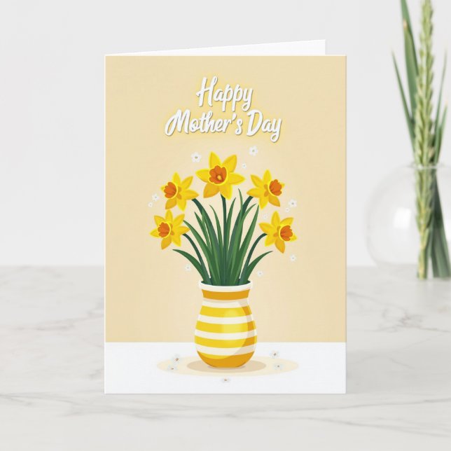 Striped Vase Flower Card (Front)