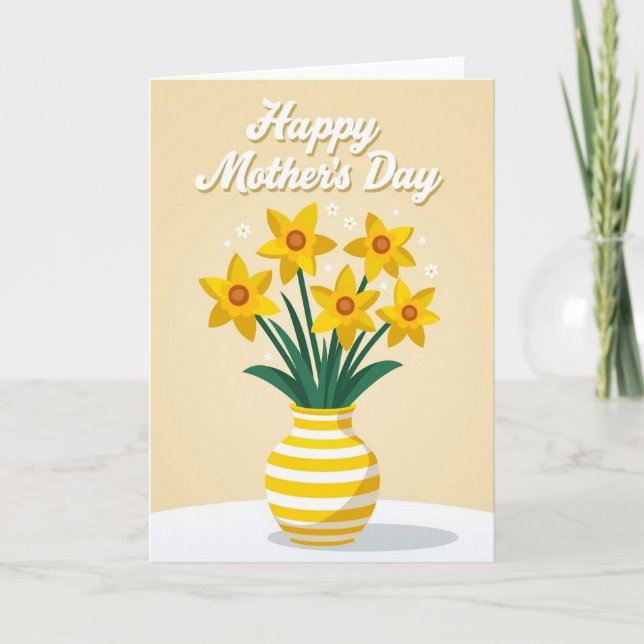 Striped Vase Flowers Card (Front)