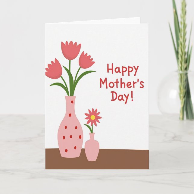 Striped Vase Heartfelt Card (Front)