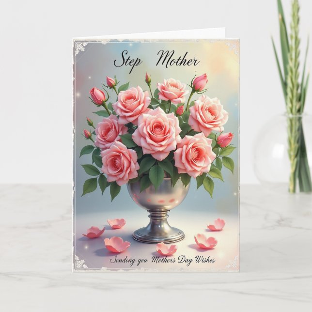 Striped Vintage Floral Card (Front)