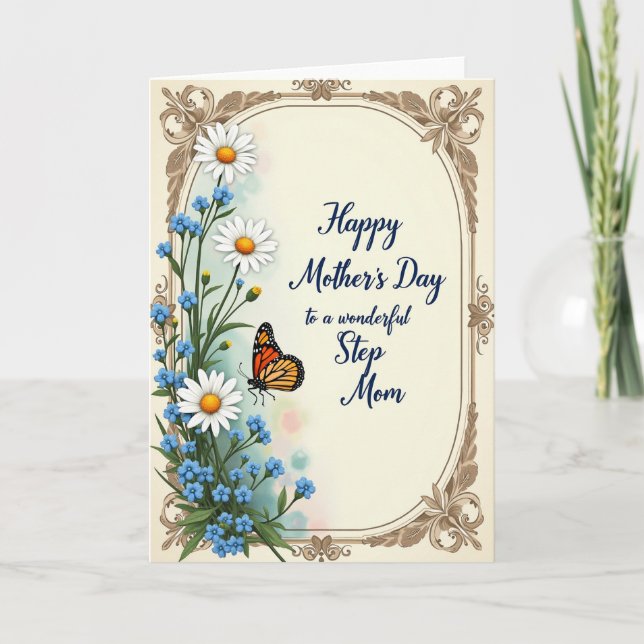 Striped Vintage Oval Greeting Card (Front)