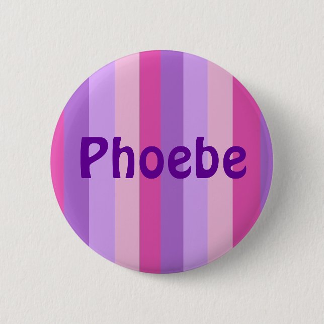 Striped Violet and Magenta Pinback Button (Front)