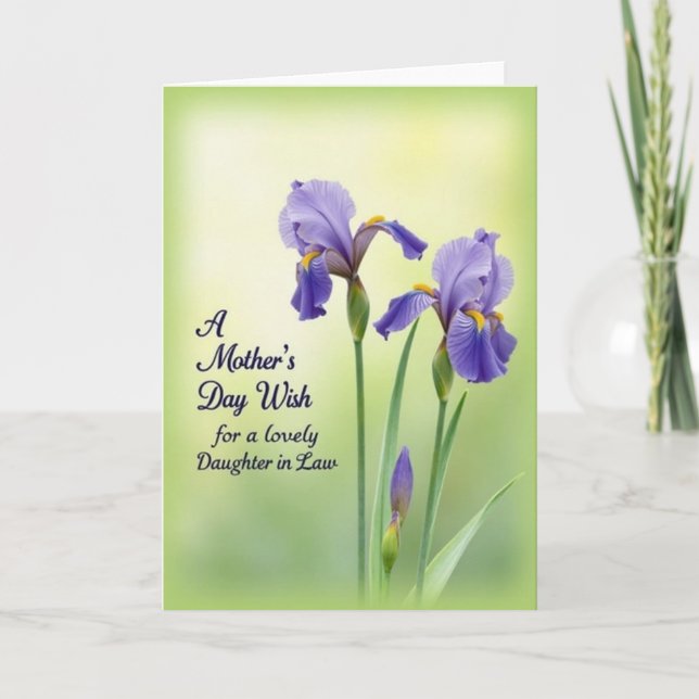 Striped Violet Bloom Thanks Card (Front)