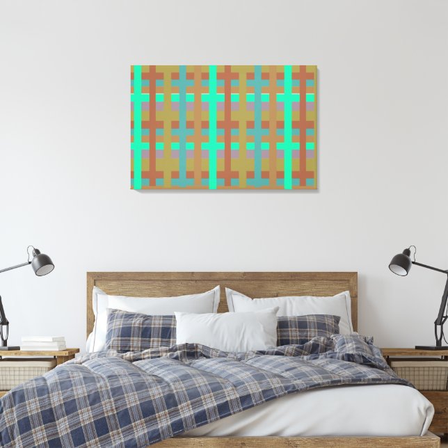 Striped wall art. canvas print (Insitu(Bedroom))
