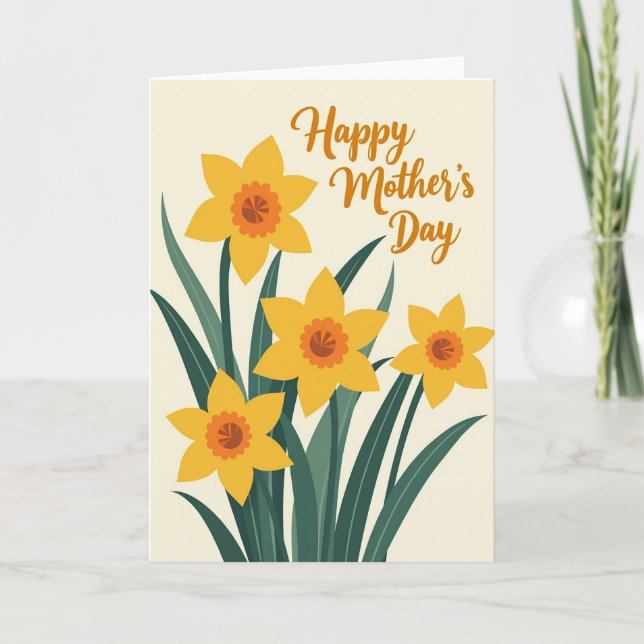 Striped Warm Blossom Happy Card (Front)