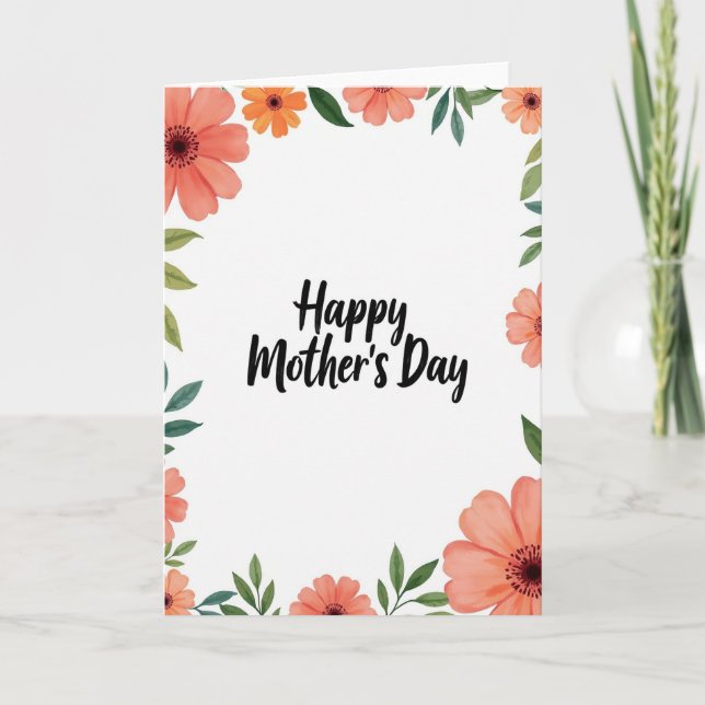 Striped Warm Botanical Card (Front)