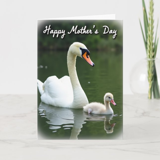 Striped Water Bird Mothers Day Card (Front)