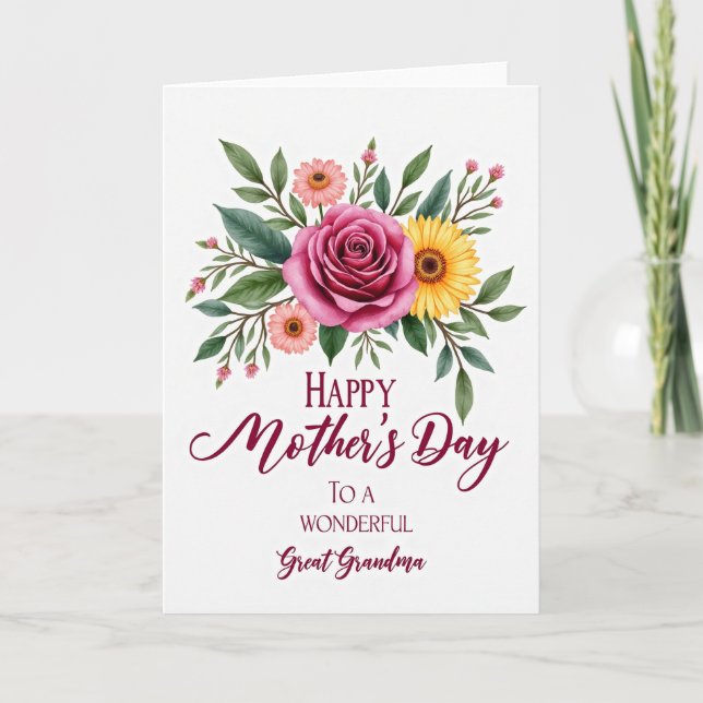 Striped Watercolor Grandma Card (Front)