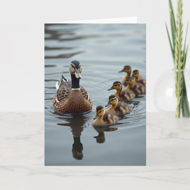 Striped Waterfowl Family Card (Front)