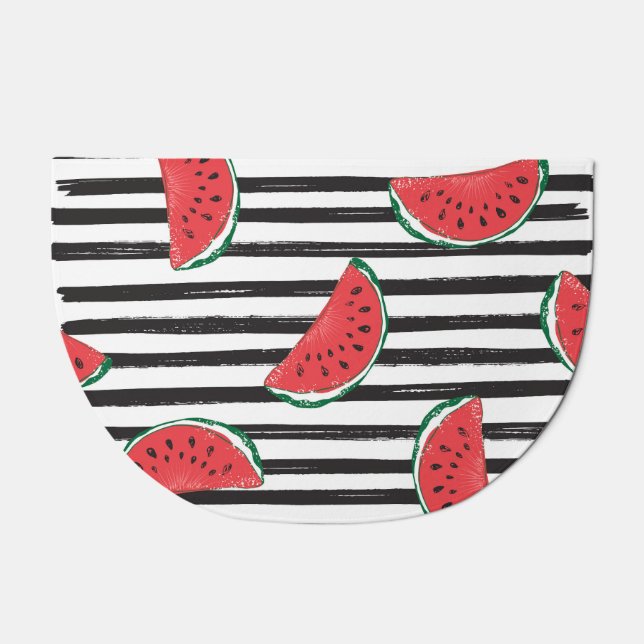 Striped watermelon, vintage seamless pattern. doormat (Front)