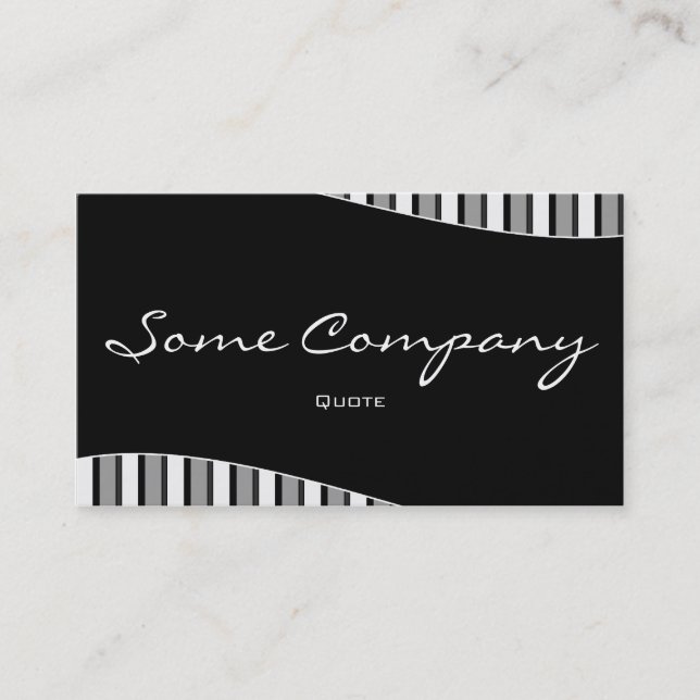 Striped Wave (Black And White) Business Card (Front)