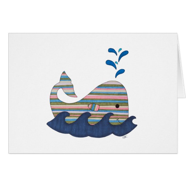 Striped Whale Cards (Front Horizontal)