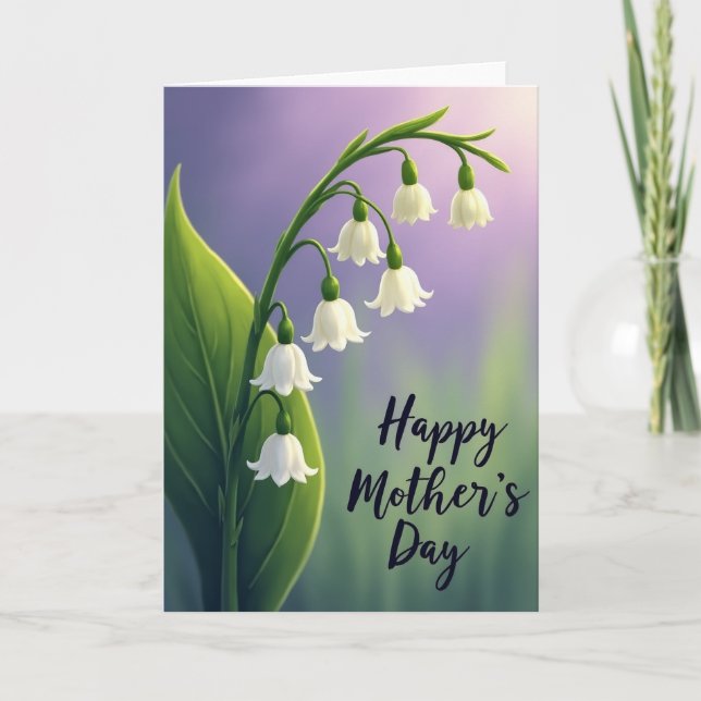 Striped White Blossom Mother Card (Front)