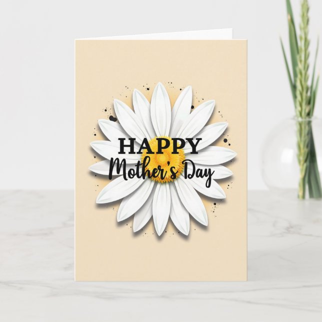 Striped White Blossom Wishes Card (Front)