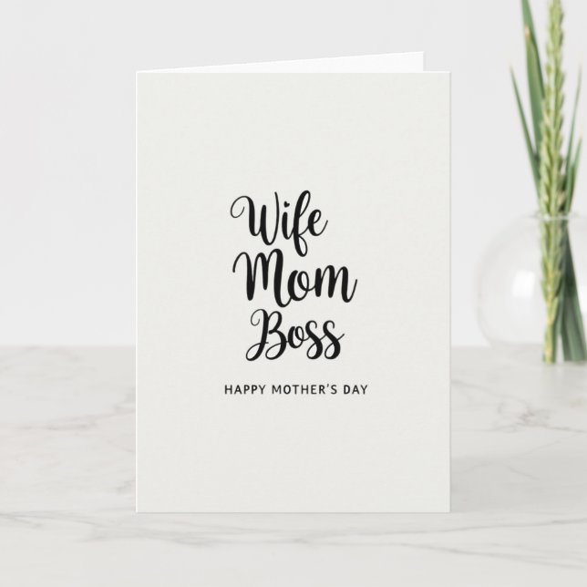 Striped Wife Mom Boss Card (Front)