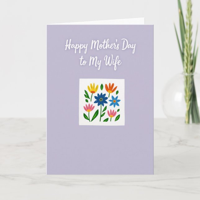 Striped Wifes Mothers Day Card (Front)