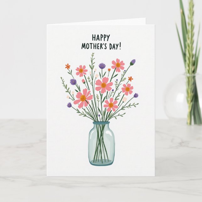 Striped Wildflower Affection Card (Front)