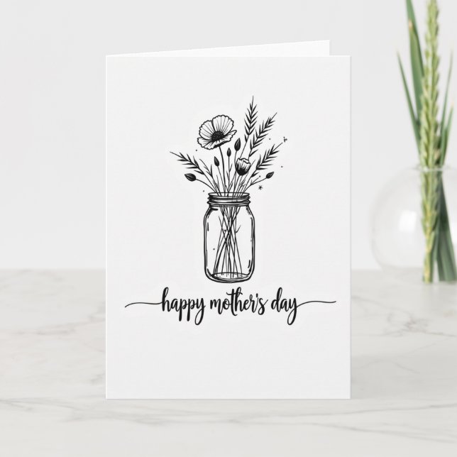 Striped Wildflower Sketch Card (Front)