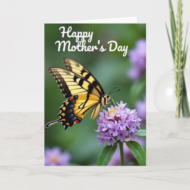 Striped Winged Mothers Day Card (Front)