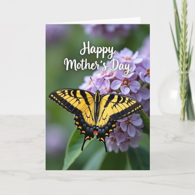 Striped Wings Mothers Day Card (Front)