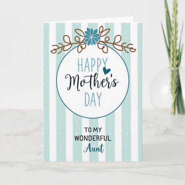 Striped Wonderful Aunt Card (Front)