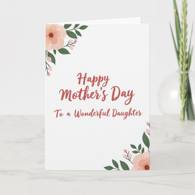 Striped Wonderful Daughter Day Card (Front)