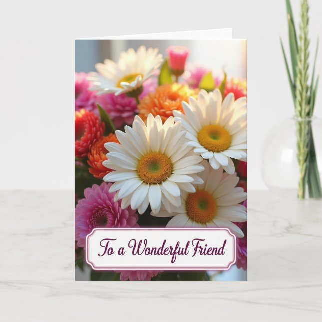 Striped Wonderful Friend Card (Front)