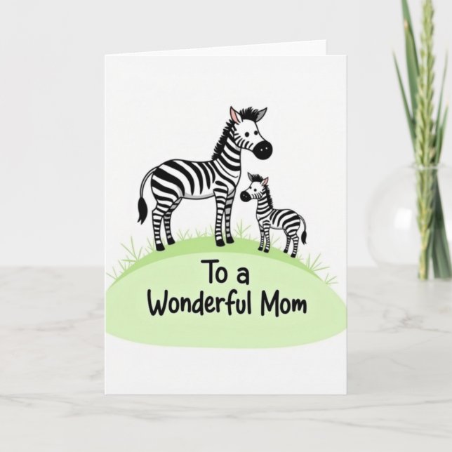 Striped Wonderful Mom Card (Front)