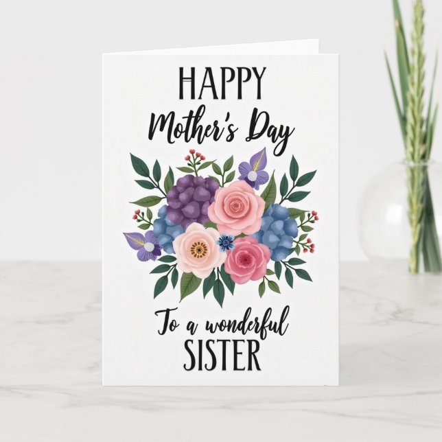 Striped Wonderful Sister Card (Front)