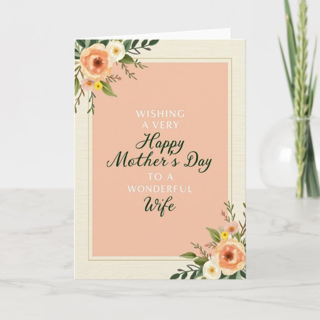 Striped Wonderful Wife Card (Front)