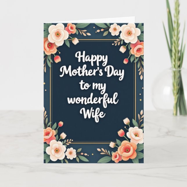 Striped Wonderful Wifes Day Card (Front)