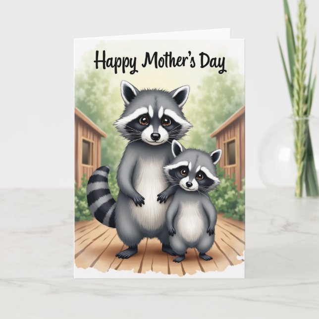 Striped Woodland Happy Mothers Day Card (Front)