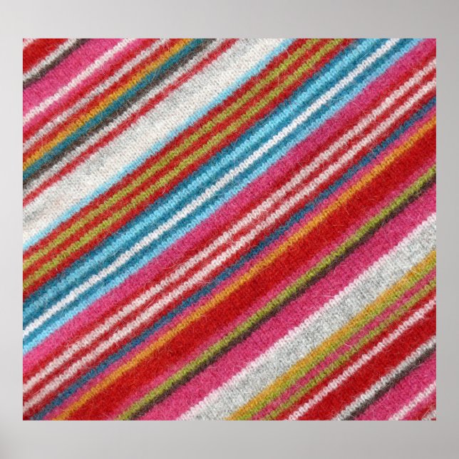 Striped woolen fabric: cozy, stylish poster (Front)
