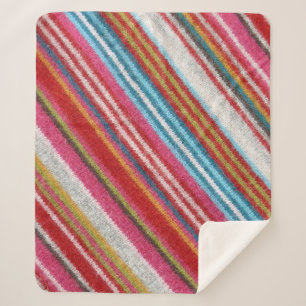 Striped woolen fabric: cozy, stylish sherpa blanket