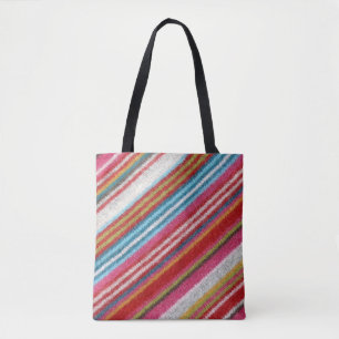 Striped woolen fabric: cozy, stylish tote bag