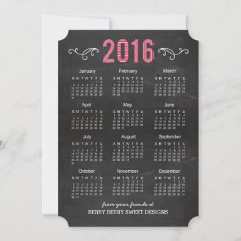 Striped Year 2016 Business Calendar Holiday Card by orange_pulp at Zazzle