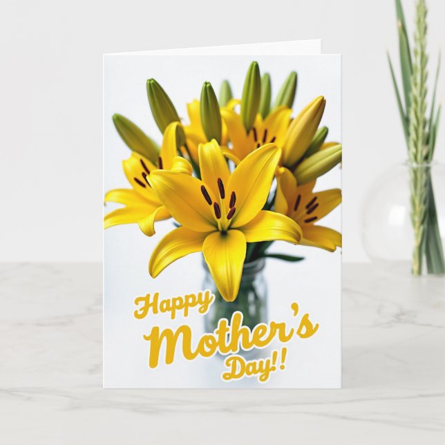 Striped Yellow Blossom Card (Front)