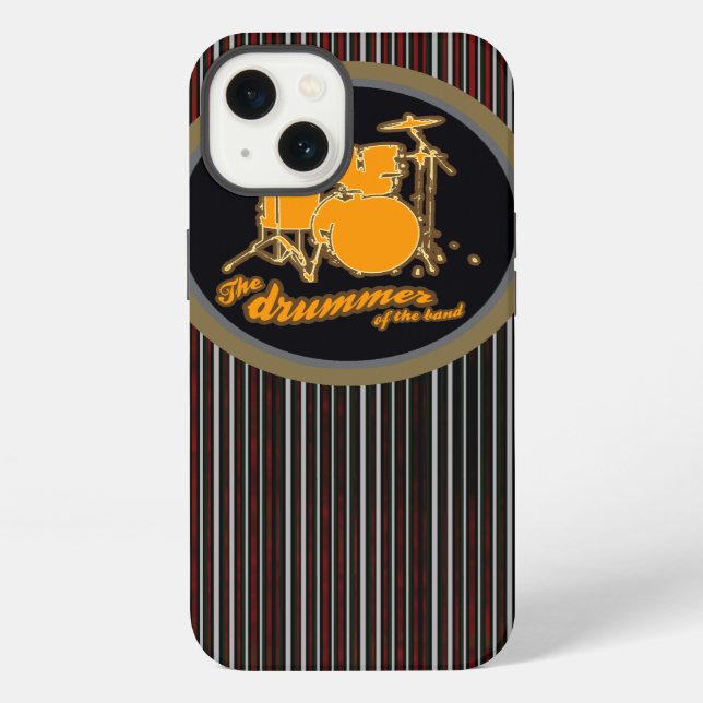 striped yellow drum iphone case (Back)