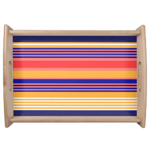 STRIPED YELLOW RED PINK BLUE serving tray