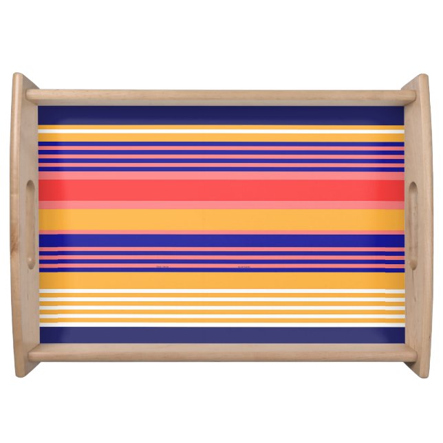 STRIPED YELLOW RED PINK BLUE serving tray (Front)