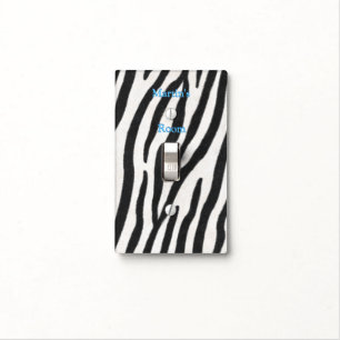 Striped Zebra Fur Exotic Animal Print Personalized Light Switch Cover