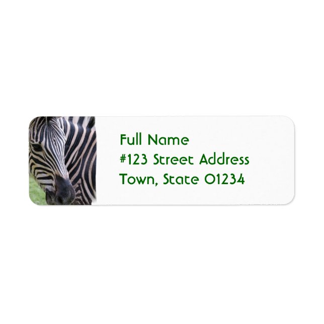 Striped Zebra Return Address Label (Front)
